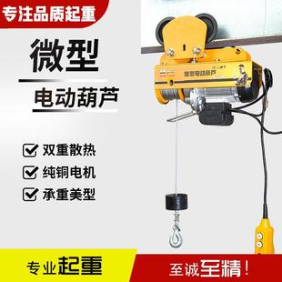 修提升机卷扬机钢丝绳起重机室内吊运机 微型电动葫芦220v家用装