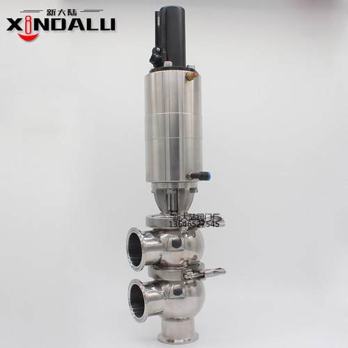 不锈钢气动F型换向阀卫生级T型两位三通卡箍式快装换向阀