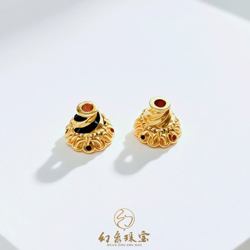 金包银橄榄核幽冥花塔头文玩配件