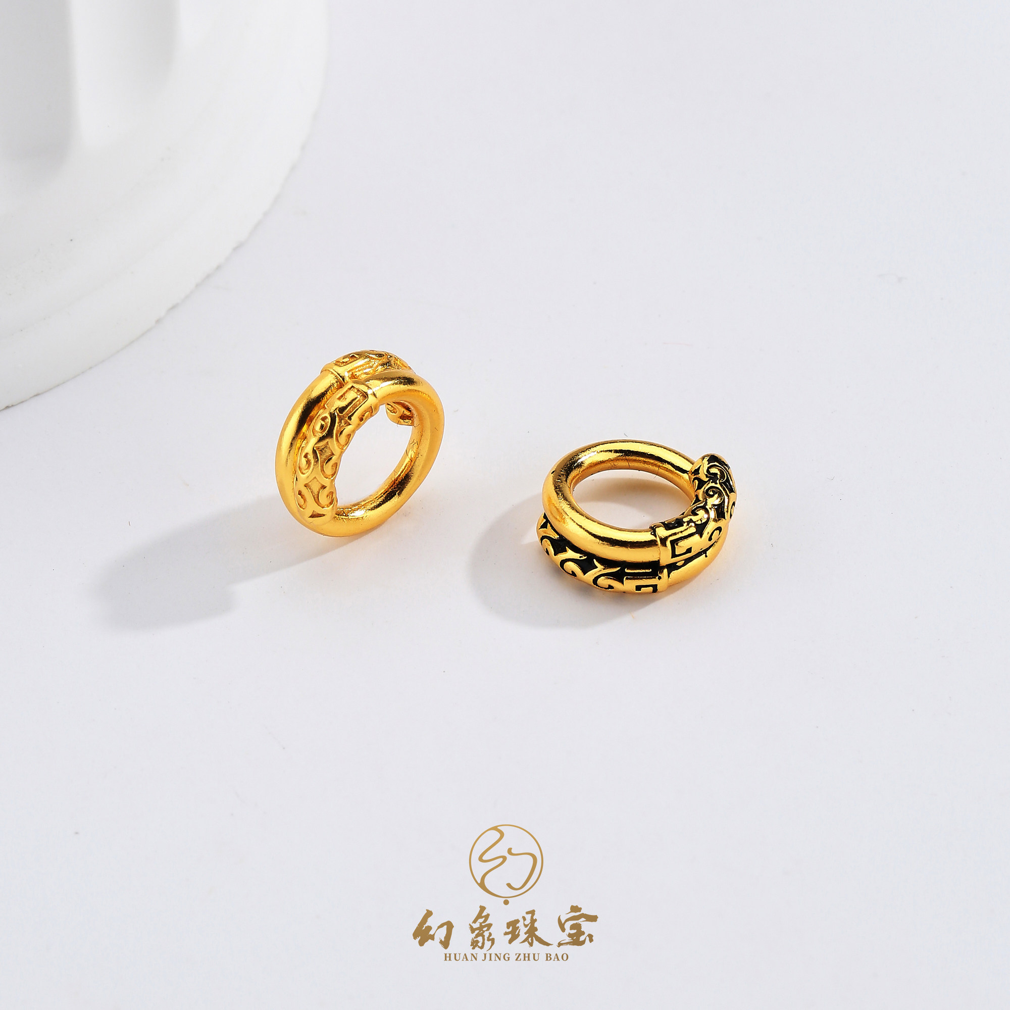 金包银金箍棒卡环橄榄核核桃跑环文玩配饰隔珠手持手串佛珠项链