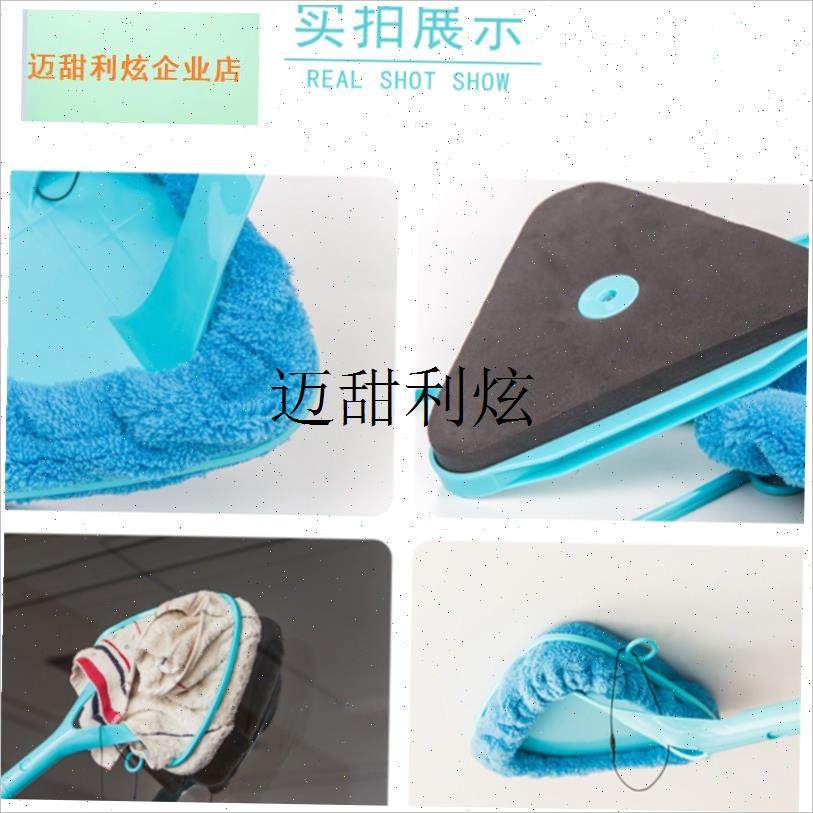 高层家用b玻璃工具可旋转伸缩杆擦拭窗户用海绵双面刮擦玻璃制品,