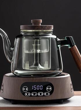 2024新款玻璃煮茶壶蒸煮一体煮茶器黑晶炉加厚大容量耐高温烧水壶