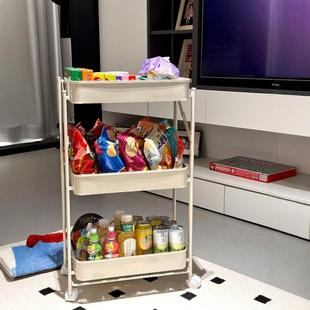 可移动家用零食架子新家 折叠小推车置物架厨房免安装 100个快递