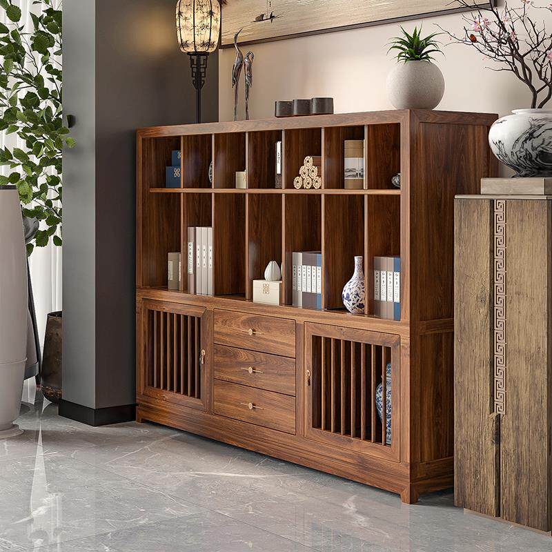 中古风储物柜餐边柜隔断柜玄关柜茶叶展示柜靠墙实木柜门厅收纳柜