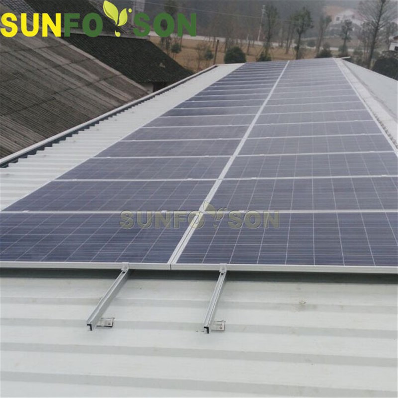 斜屋顶波形瓦支架光伏组件 铝合金材质双头螺杆固定安装支架