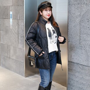 2020年新款轻便胖妹妹大码羽绒服女冬季外套短款轻薄修身秋羽绒服
