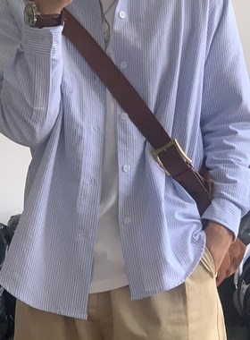 X1617 可单穿又可内搭的叠搭蓝白条纹衬衫,【165的岛羊推荐】