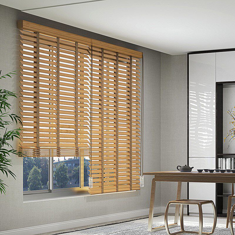 竹子百叶窗帘装饰室内竹帘遮阳遮光客厅卧室实木百叶窗工厂定制