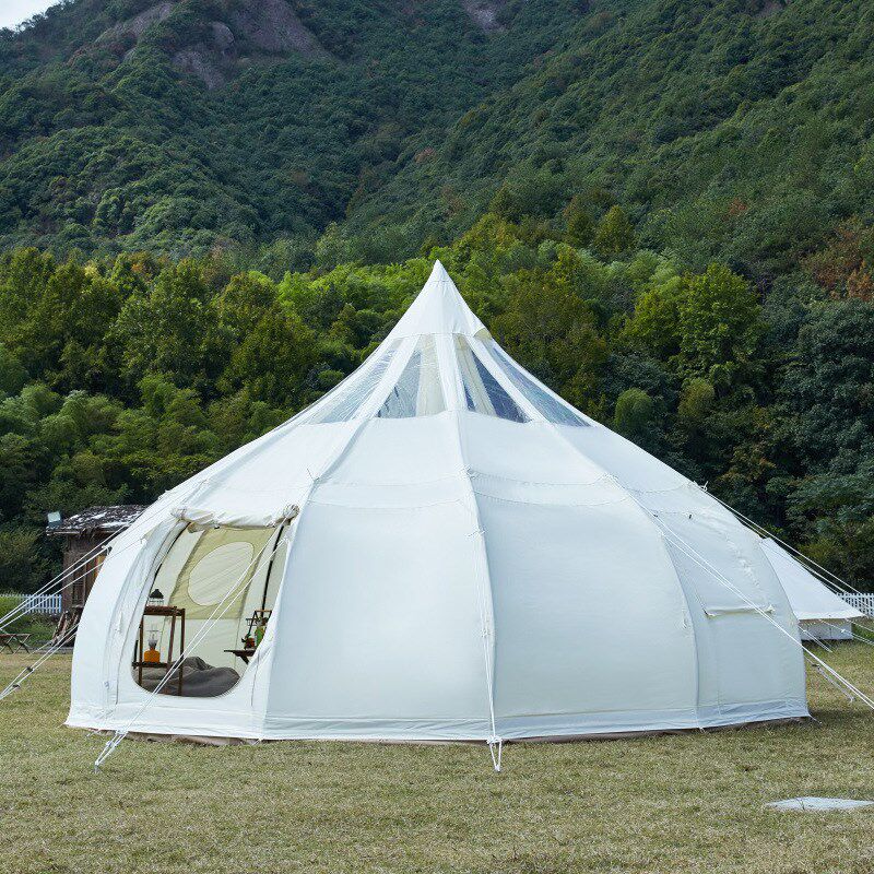 户外豪华水滴莲花酒店帐篷大型多人防雨抗风加厚蒙古包营地星空帐