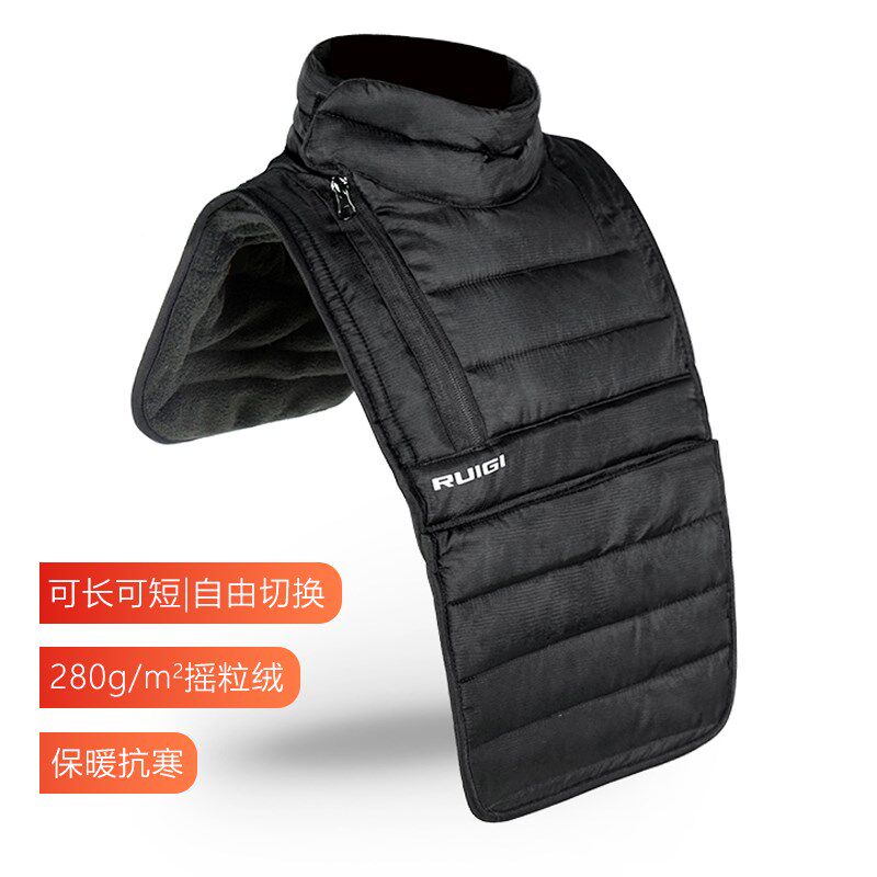 冬季摩托车防f风围脖男保暖护颈多功能可拆卸加长护胸防寒头套女