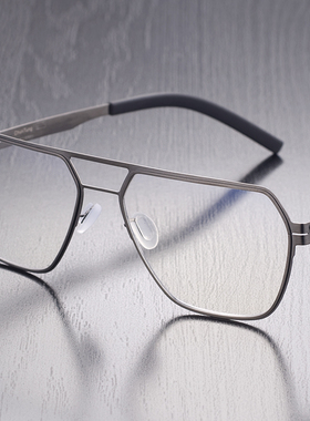 无螺丝眼镜框架金银黑色宽脸男超轻时尚方形弹性O近视散光配镜CT0