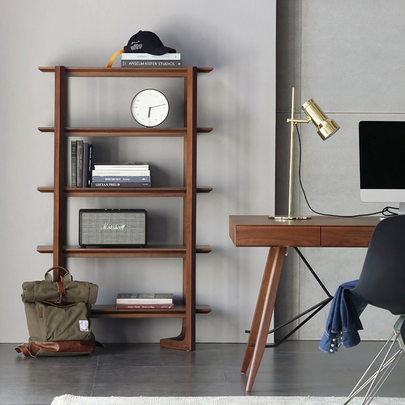 北欧现代简约实木书架书柜落地置物架客厅组合家用收纳柜多层展柜