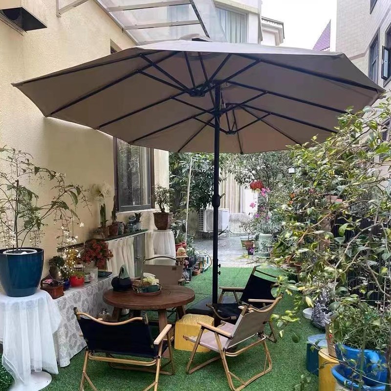 户外遮阳伞庭院露台太阳伞花x园室外中柱伞咖啡厅外摆院子里太阳