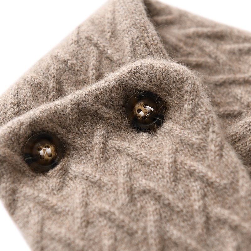 双层针织重磅山羊绒小围巾秋冬季百搭保暖围脖大衣帽衫假领子护颈