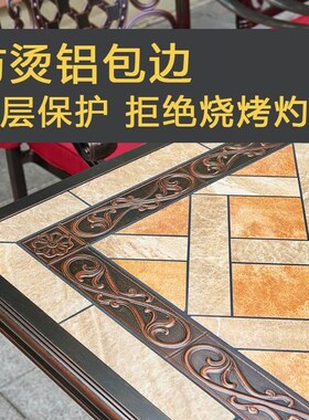 户外桌椅庭院烧烤桌露台花园家用别墅室J外休闲铸铝桌椅烧烤炉商