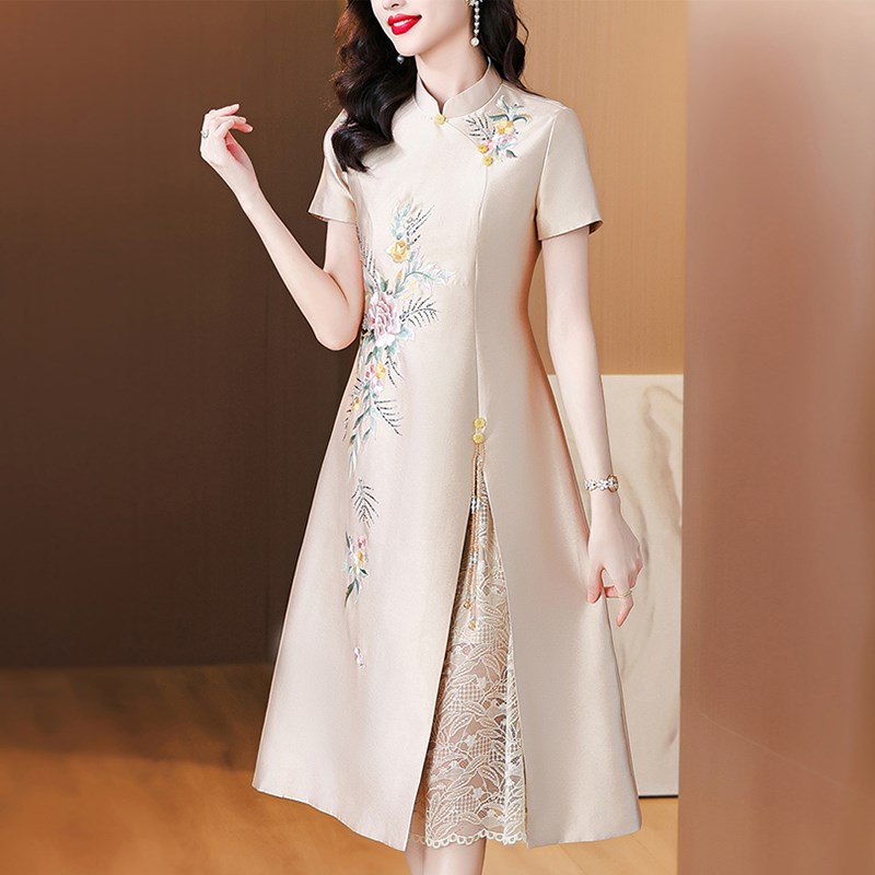 直销喜婆婆婚宴装2024新款婚礼妈妈喜服旗袍结婚礼服高Z贵年轻平