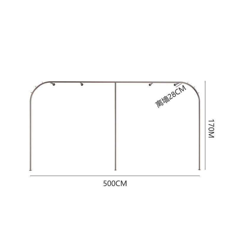 服装店展示架女装店不锈钢银色货架上墙挂衣架陈列架落地式服装架