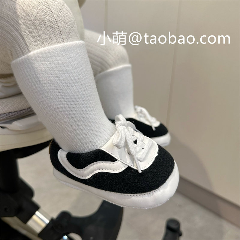 婴儿鞋子秋冬季0-m1岁宝宝加绒保暖不掉跟鞋袜防滑软底学步棉鞋