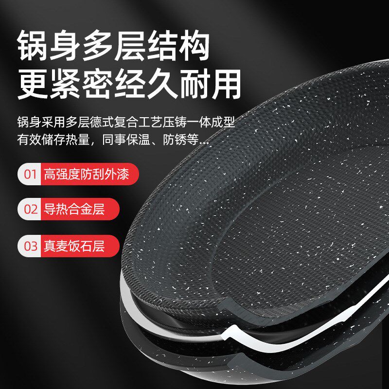 韩式麦饭石不粘锅煎锅平底锅不沾锅煎蛋锅铸铁锅具礼品锅工厂直供