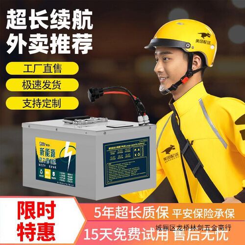 宁德60伏电动车锂电池48V72V大容量外卖快递二轮三轮磷酸铁锂电瓶