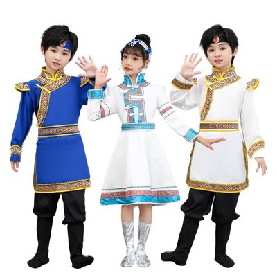 极速新款儿童56个名族演出服幼儿少数民族塔塔尔S族男女舞蹈服表