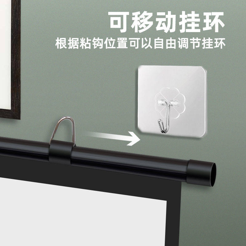 新品地面升降投影幕布家用100寸支F架幕落地免打孔支架杆户外移动