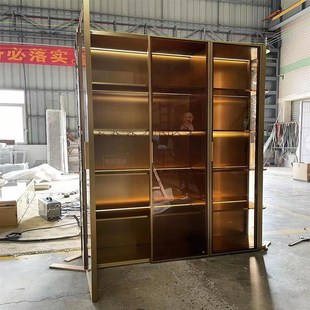 极速简约极窄门框酒柜 酒店酒窖茶庄模型M柜金属餐柜不锈钢展示柜