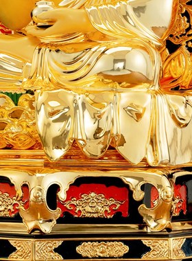 极速纯铜彩绘药i师七佛琉璃光如来佛祖南无阿弥陀佛寺庙供佛堂桌