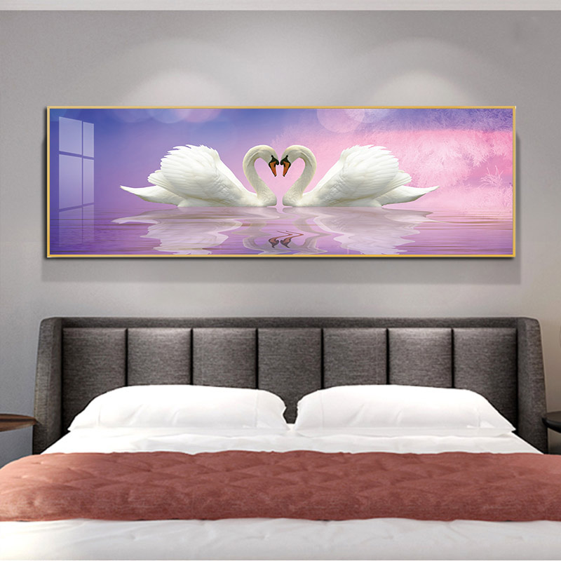 极速天鹅卧室床头装饰画酒u店宾馆房间挂画现代简约温馨主卧客厅图片