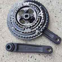 极速三拓48齿可拆片大齿盘登山车48/38/28TN齿铝合金曲柄170附护