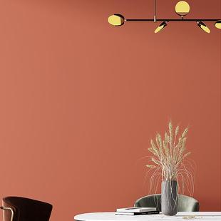 极速砖红色系壁纸深橘红棕红色卧室D客厅背景墙枫叶红朱红色不织