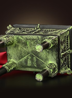 极速黄铜兽面洛阳l鼎摆件仿古工艺鼎盛千秋香炉公司开业礼品办公