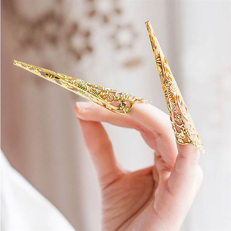 极速5 Pcs Ancient mAntique Style Queen Nail Rings Hollow Knu