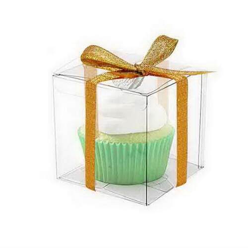 极速12Pbcs Clear Plastic Cupcake Packaging Box Cake Favors B