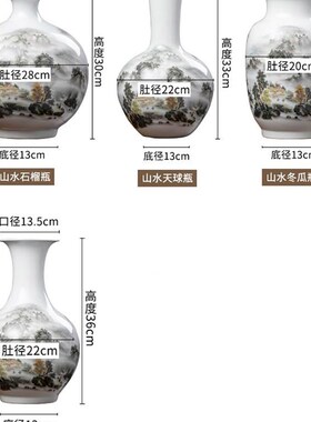 极速202d2新款景德镇陶瓷花瓶插花摆件新中式家居客厅酒柜博古架