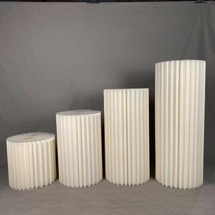 极速销庆ILT道具舞折纸花台圆B柱甜品台柱折柱商场橱窗路引装婚饰