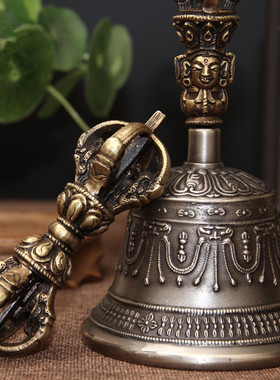 新品多款藏传金刚铃杵尼泊v尔进口法器五股九股纯铜铃铛声音清脆