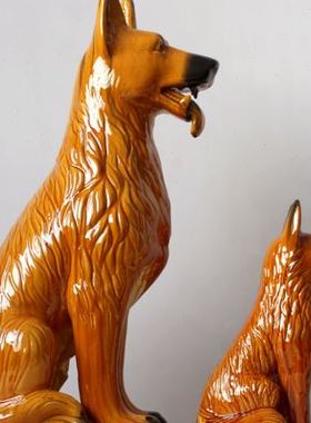 极速陶瓷狗狗摆件k生肖狗招财狗旺财狗守财狗工艺品风生水起唐三