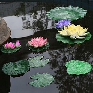 极速HOT2Pcs Artificial Floating Lotus LeaMves Fake Foliage P