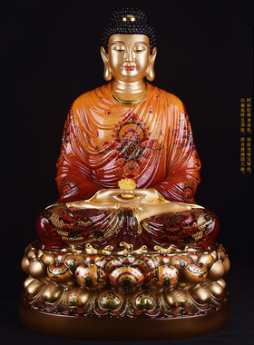 极速台湾晶彩纯铜释迦q牟尼佛像阿弥陀佛三宝佛药师佛像佛祖摆件