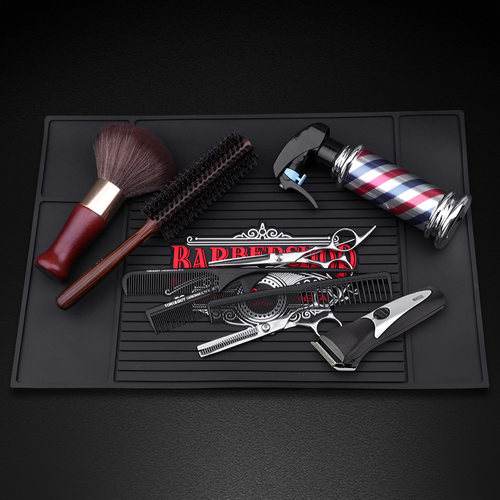 极速barber防k滑垫发型师美发工具用品理发店桌面剪刀电推剪硅胶