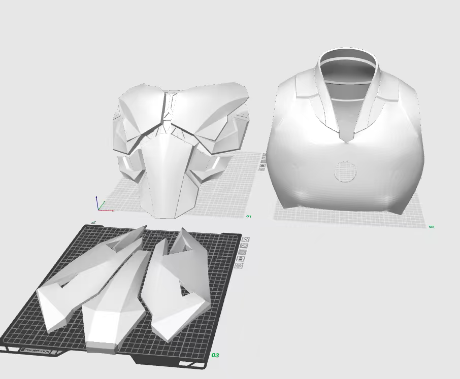假面骑士蝗虫01胸甲背甲3d打印pla材质白模未上色