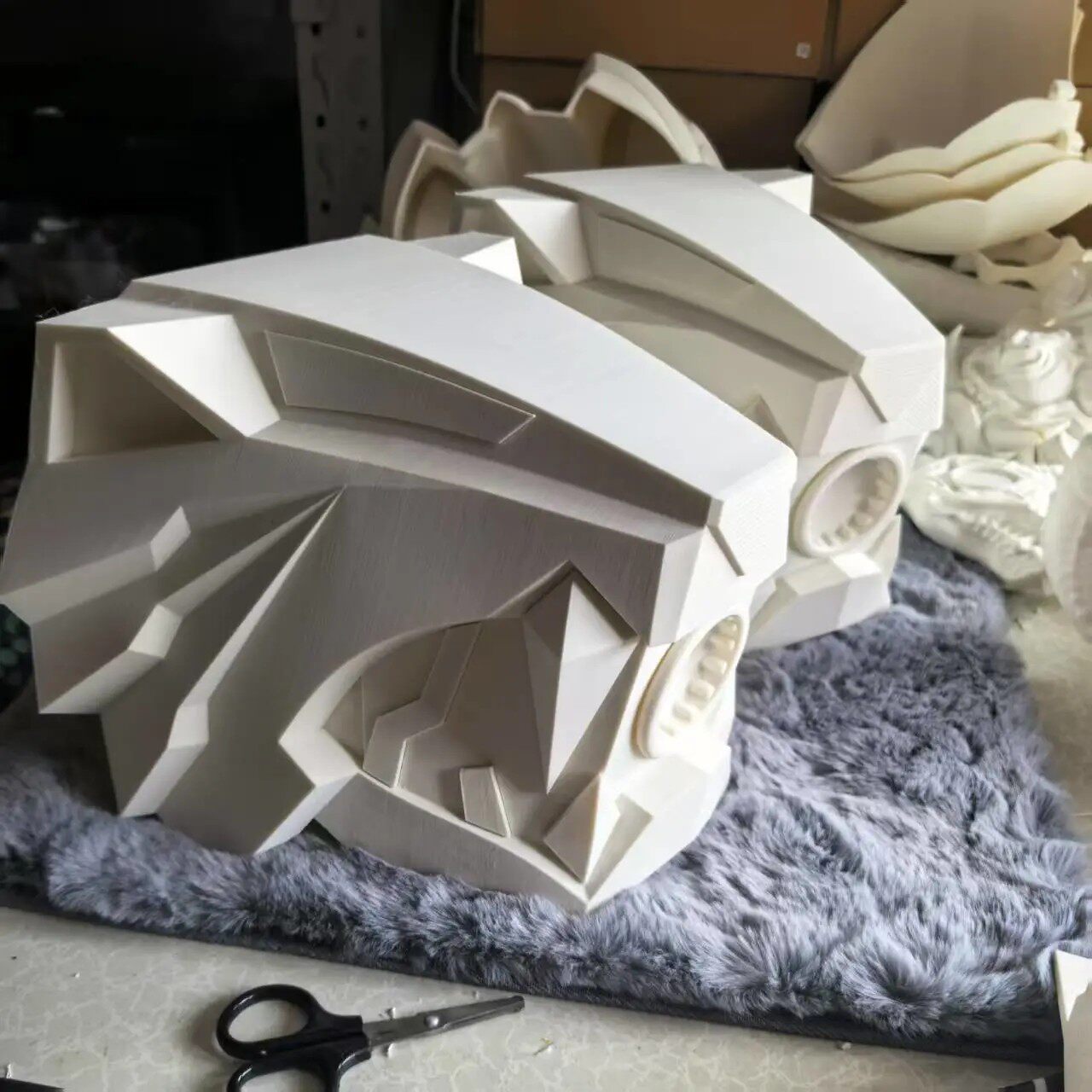 铠甲勇士--帝皇铠甲--虎头肩甲--3d打印白模pla无毒cosplay道具