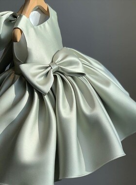 夏装2024新款宝宝蓬蓬连衣裙韩版小女孩高端周岁公主裙女童礼服裙