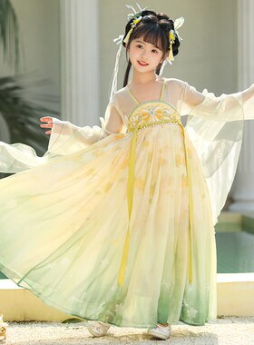 2024年夏季汉服女童春秋季古装儿童中国风襦裙古风超仙小女孩唐装