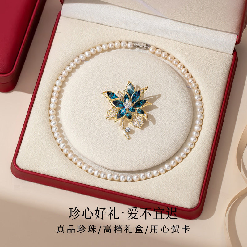 淡水珍珠项链妈妈款女实用高档轻项链