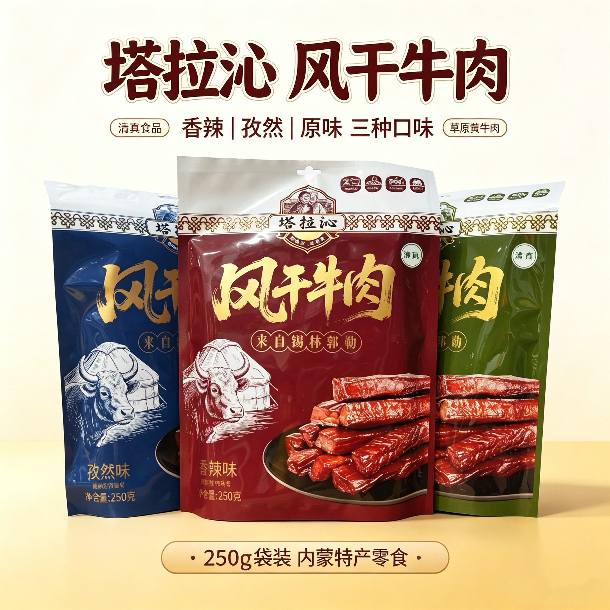 塔拉沁风干牛肉干锡林郭勒