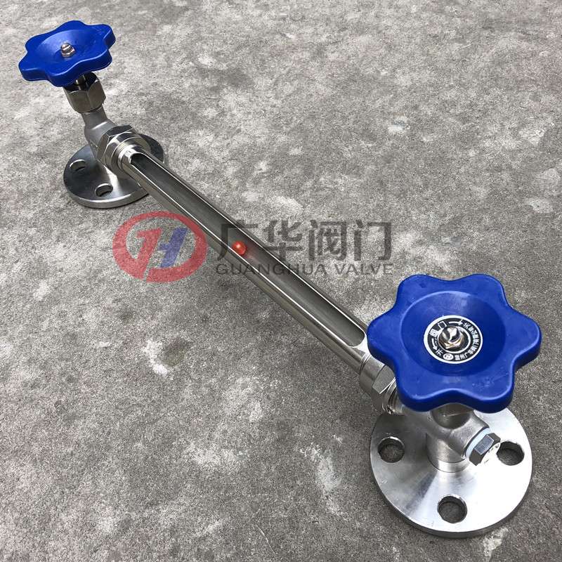 UG-1玻璃管液位计带不锈钢保护套管液位计法兰式透明玻璃水位计