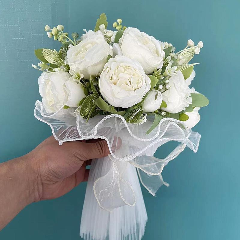手捧花新娘结婚仿真花领证拍照花束高级感婚礼伴娘捧花假花装饰花