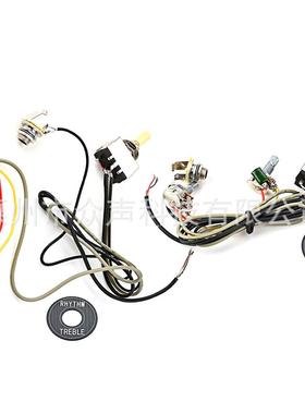 LP黑黄红灰白线A500K+B500K+黄帽摇头开关+黑色合金印字垫片+普通